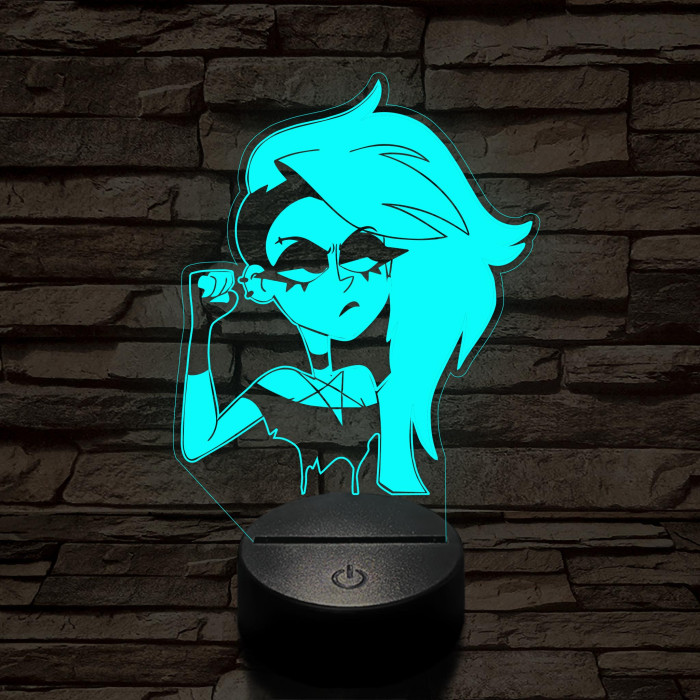 Helluva Boss  Loona emberi formában 7 színű 3D led lámpa