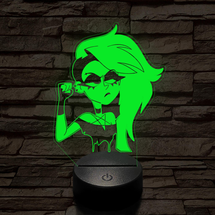 Helluva Boss  Loona emberi formában 7 színű 3D led lámpa