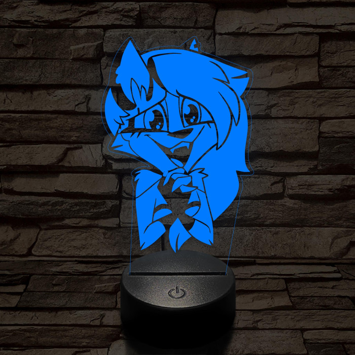 Helluva Boss Loona cuki 7 színű 3D led lámpa