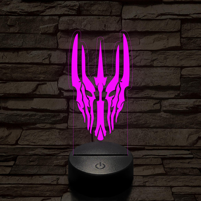 Sauron félelmetes sisakja 7 színű 3D led lámpa