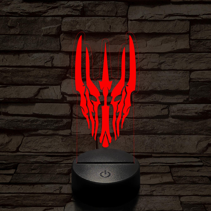 Sauron félelmetes sisakja 7 színű 3D led lámpa