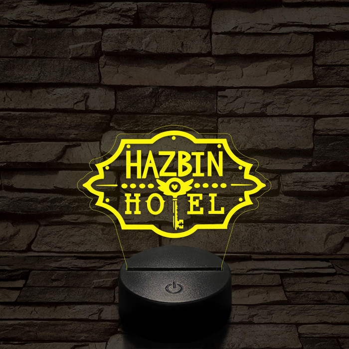 Hazbin Hotel logó 7 színű 3D led lámpa