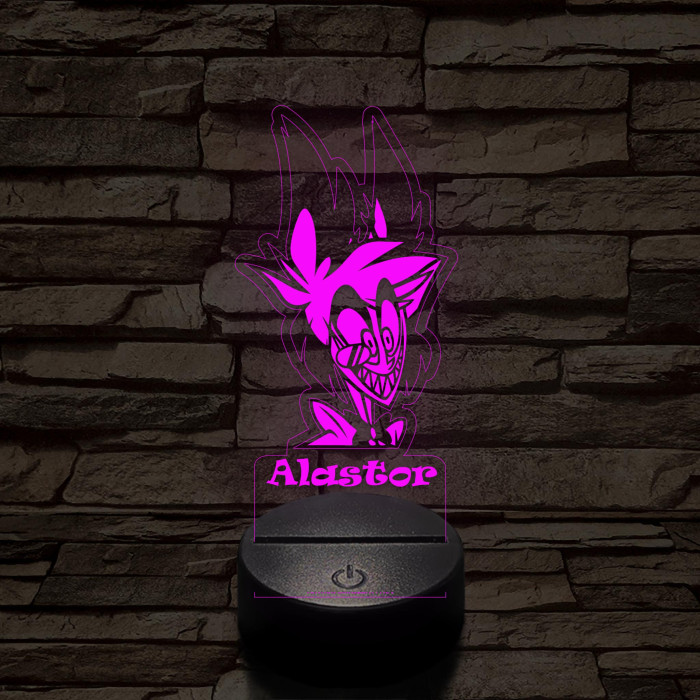 Hazbin Hotel Alastor 7 színű 3D led lámpa