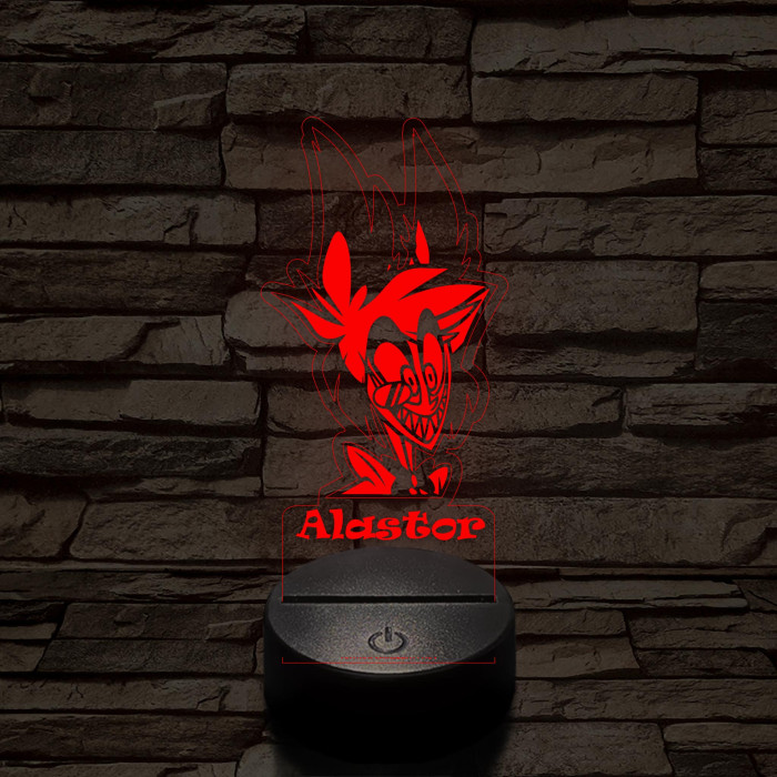 Hazbin Hotel Alastor 7 színű 3D led lámpa