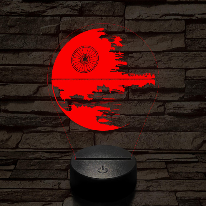 Csillag űrállomás II. 7 színű 3D led lámpa