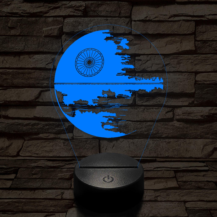 Csillag űrállomás II. 7 színű 3D led lámpa