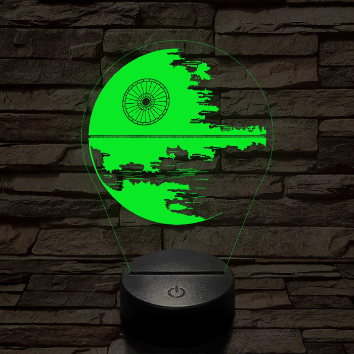 Csillag űrállomás II. 7 színű 3D led lámpa