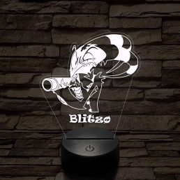 Helluva Boss mérges Blitzø 7 színű 3D led lámpa