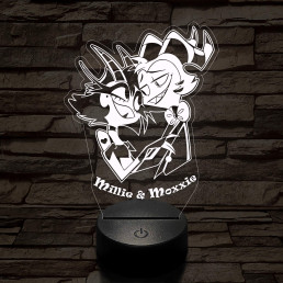 Helluva Boss Millie & Moxxie 7 színű 3D led lámpa