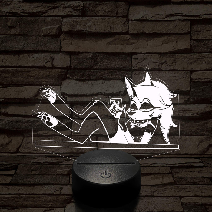 Helluva Boss  Loona az irodában  7 színű 3D led lámpa