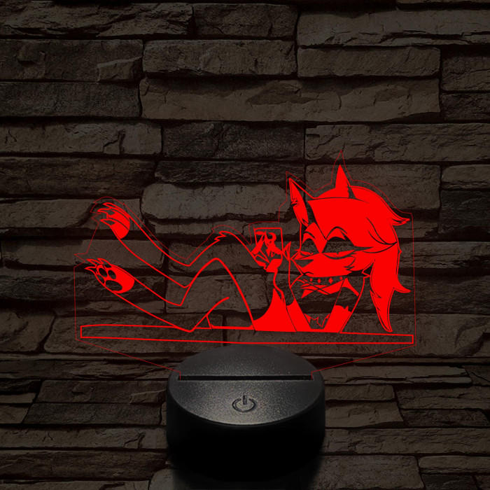 Helluva Boss  Loona az irodában  7 színű 3D led lámpa