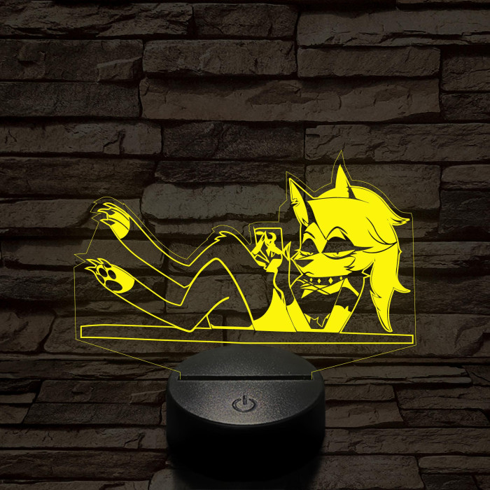 Helluva Boss  Loona az irodában  7 színű 3D led lámpa