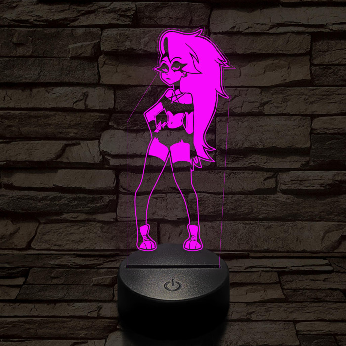 Helluva Boss Loona teljes emberi formában  7 színű 3D led lámpa