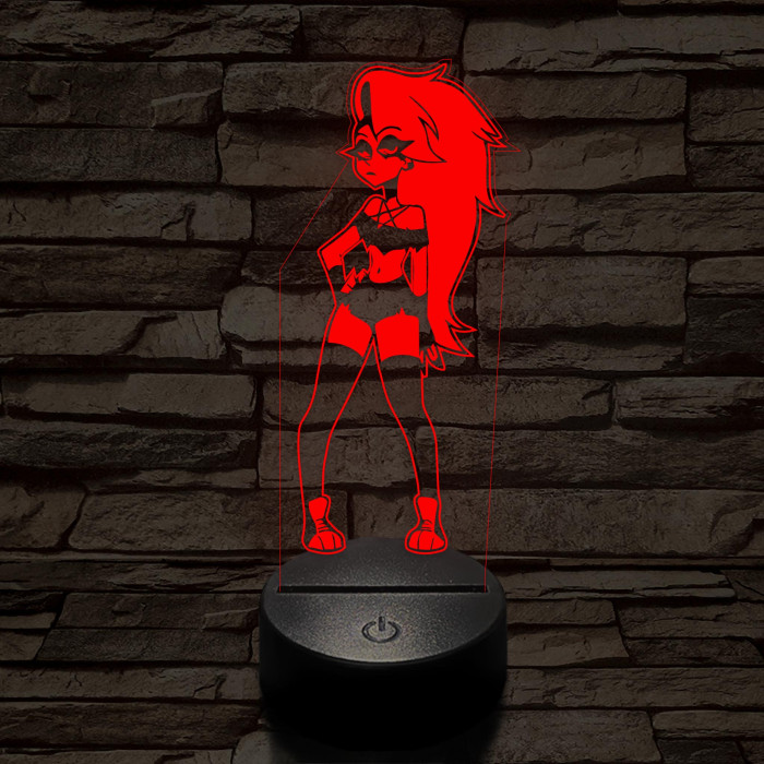 Helluva Boss Loona teljes emberi formában  7 színű 3D led lámpa