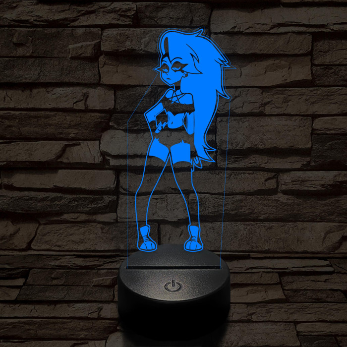 Helluva Boss Loona teljes emberi formában  7 színű 3D led lámpa