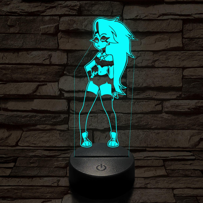 Helluva Boss Loona teljes emberi formában  7 színű 3D led lámpa