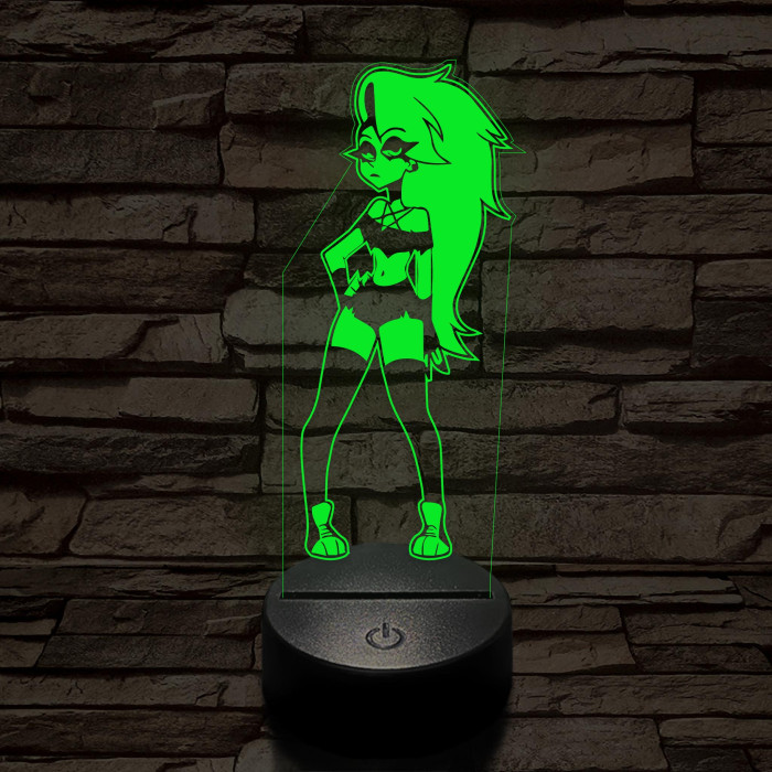 Helluva Boss Loona teljes emberi formában  7 színű 3D led lámpa