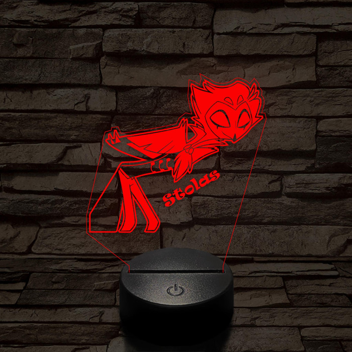 Helluva Boss Stolas 7 színű 3D led lámpa