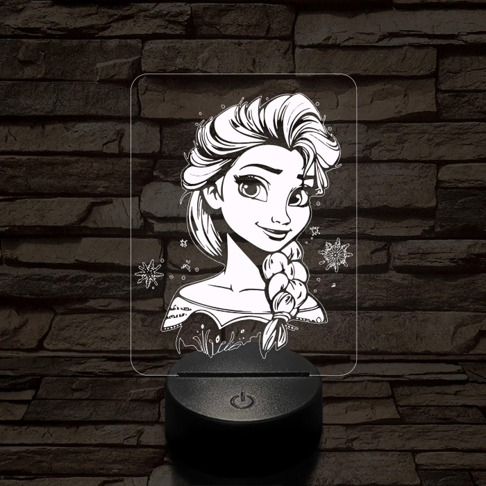 Elza Jégvarázs 7 színű 3D led lámpa