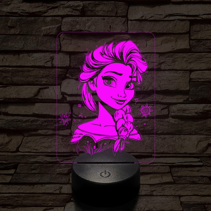 Elza Jégvarázs 7 színű 3D led lámpa