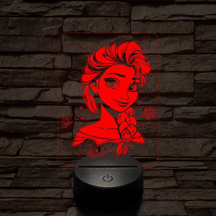 Elza Jégvarázs 7 színű 3D led lámpa