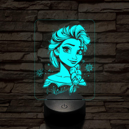 Elza Jégvarázs 7 színű 3D led lámpa