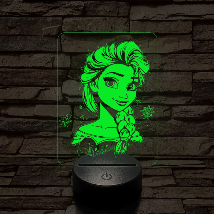 Elza Jégvarázs 7 színű 3D led lámpa