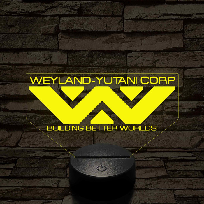 Weyland-Yutani logo 7 színű 3D led lámpa