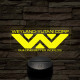 Weyland-Yutani logo 7 színű 3D led lámpa