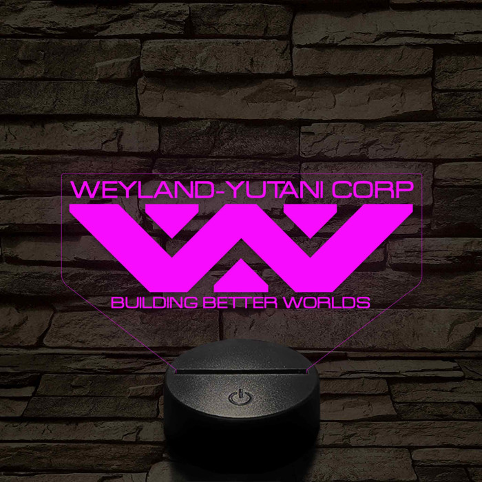 Weyland-Yutani logo 7 színű 3D led lámpa