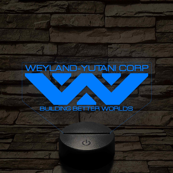 Weyland-Yutani logo 7 színű 3D led lámpa
