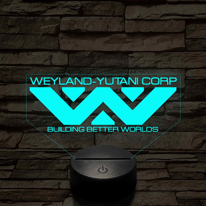 Weyland-Yutani logo 7 színű 3D led lámpa