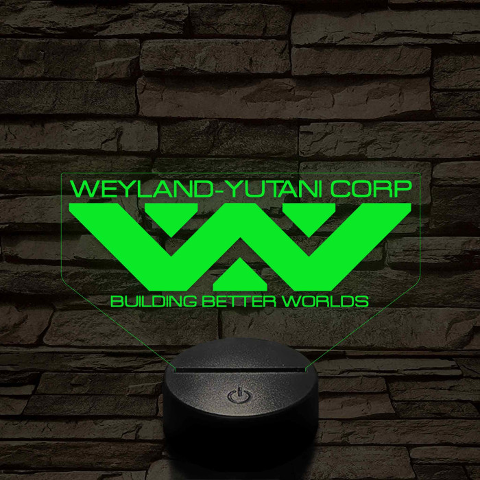Weyland-Yutani logo 7 színű 3D led lámpa