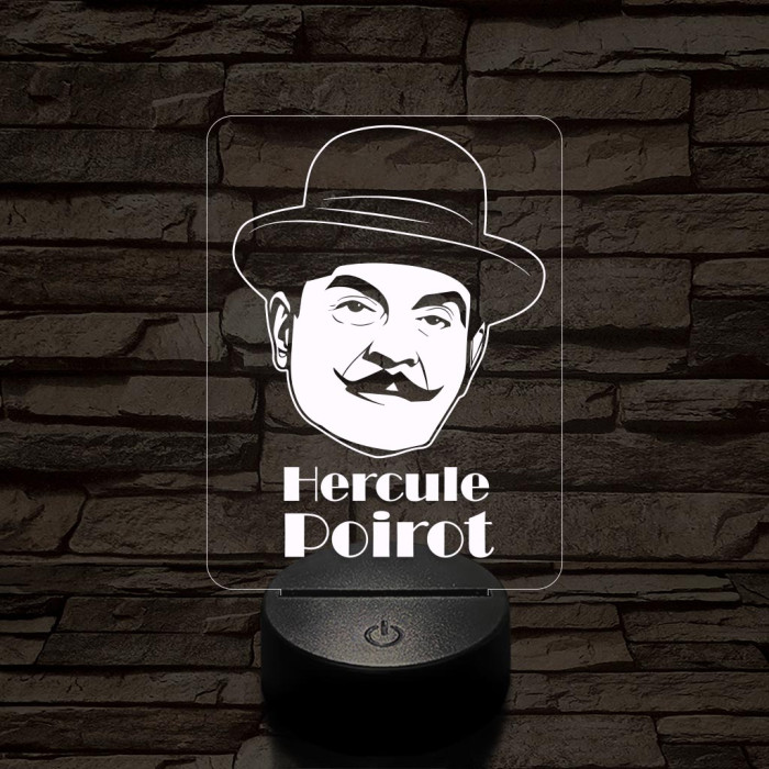 Poirot 7 színű  3D led lámpa
