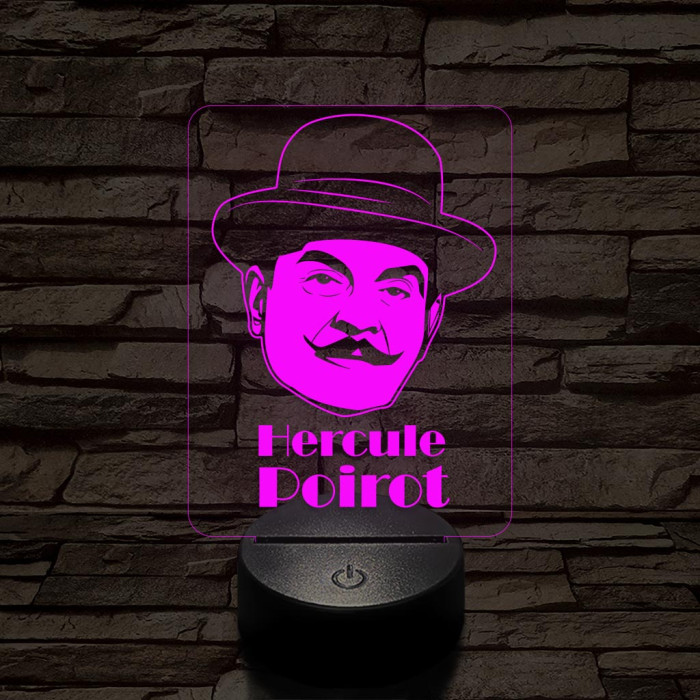 Poirot 7 színű  3D led lámpa