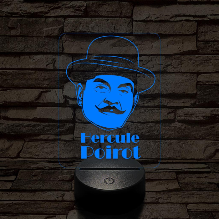 Poirot 7 színű  3D led lámpa
