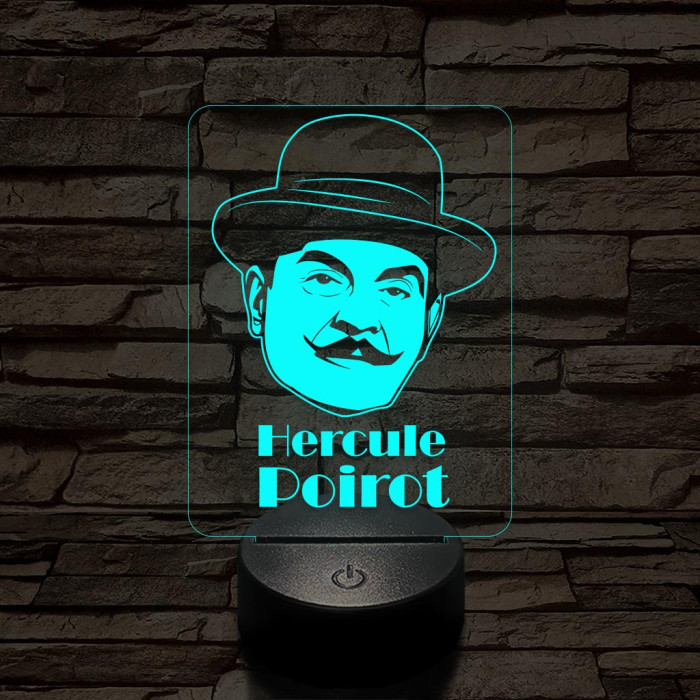 Poirot 7 színű  3D led lámpa