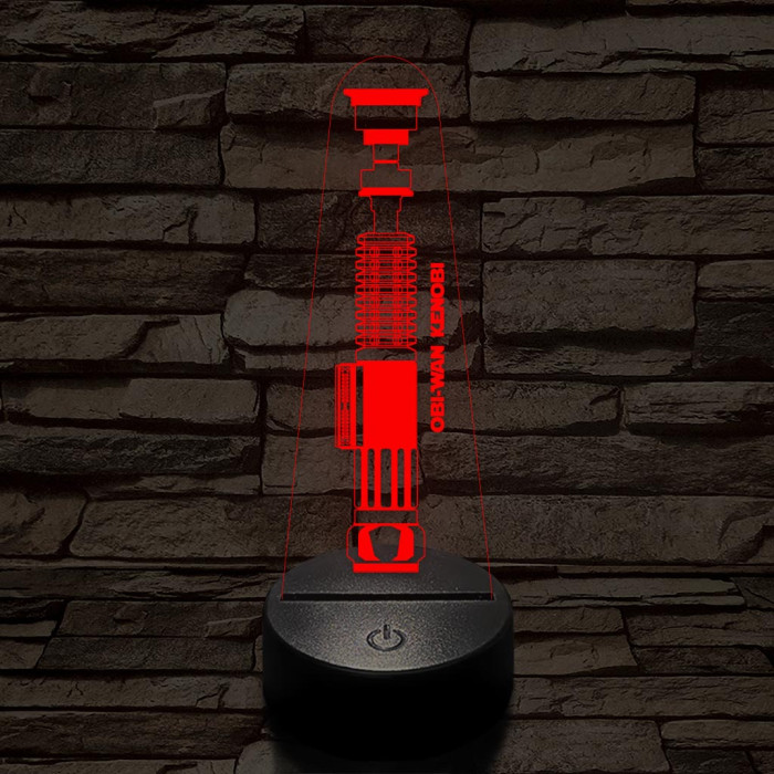 Obi-Wan Kenobi új fénykardja 7 színű 3D led lámpa