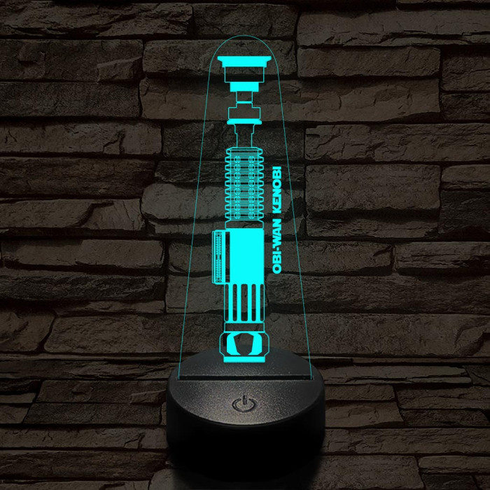 Obi-Wan Kenobi új fénykardja 7 színű 3D led lámpa