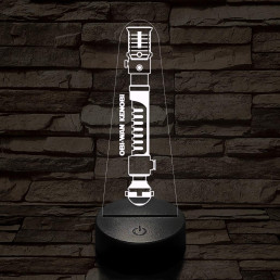 Obi-Wan Kenobi régi fénykardja 7 színű 3D led lámpa