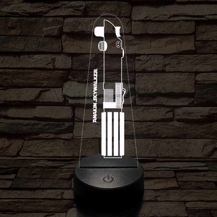 Anakin Skywalker fénykardja 7 színű 3D led lámpa