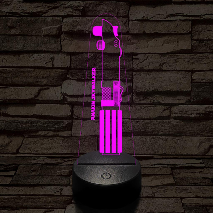 Anakin Skywalker fénykardja 7 színű 3D led lámpa