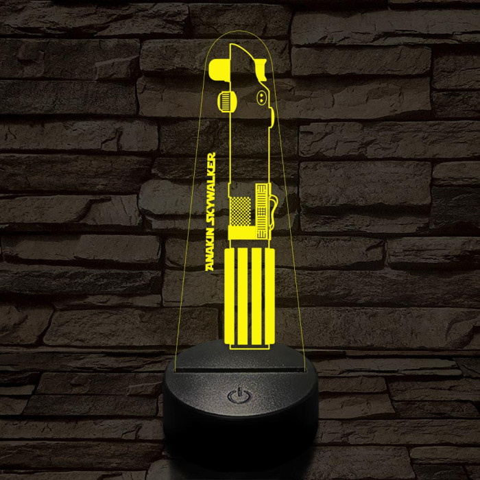 Anakin Skywalker fénykardja 7 színű 3D led lámpa