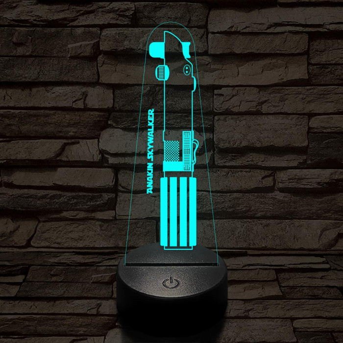Anakin Skywalker fénykardja 7 színű 3D led lámpa