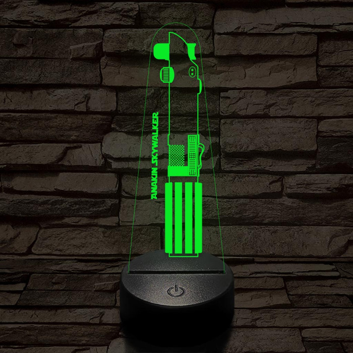 Anakin Skywalker fénykardja 7 színű 3D led lámpa