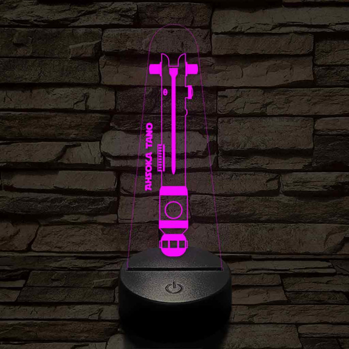 Ahsoka Tano fénykardja 7 színű 3D led lámpa