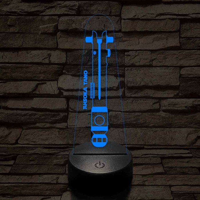 Ahsoka Tano fénykardja 7 színű 3D led lámpa