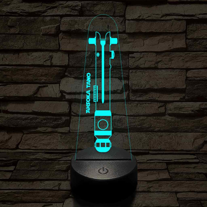 Ahsoka Tano fénykardja 7 színű 3D led lámpa