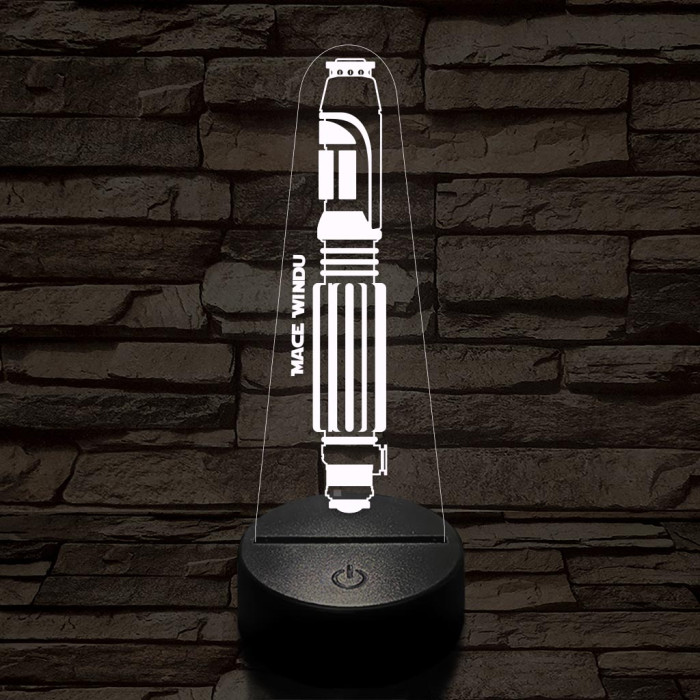 Mace Windu fénykardja 7 színű 3D led lámpa