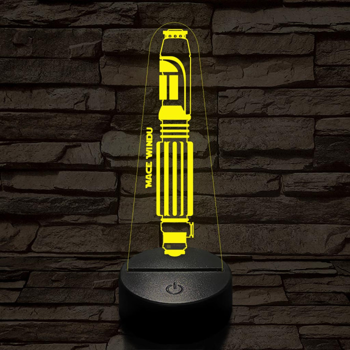 Mace Windu fénykardja 7 színű 3D led lámpa